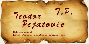 Teodor Pejatović vizit kartica